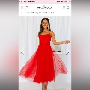 Hello Molly red midi dress Xs
